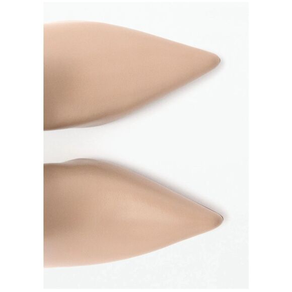 MNG BY MANGO $139 Block Heel Ankle Boots beige SZ 39 US 8.5 - Picture 4 of 5